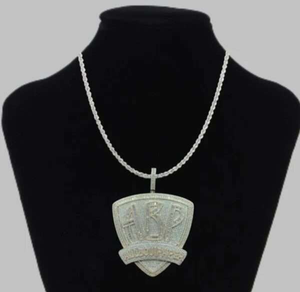 Baguette & Round Moissanite Diamond ABP All Bout Paper BIG Luxury Iced Diamond Pendant, Icy Letters Necklace, Jewelry Gift