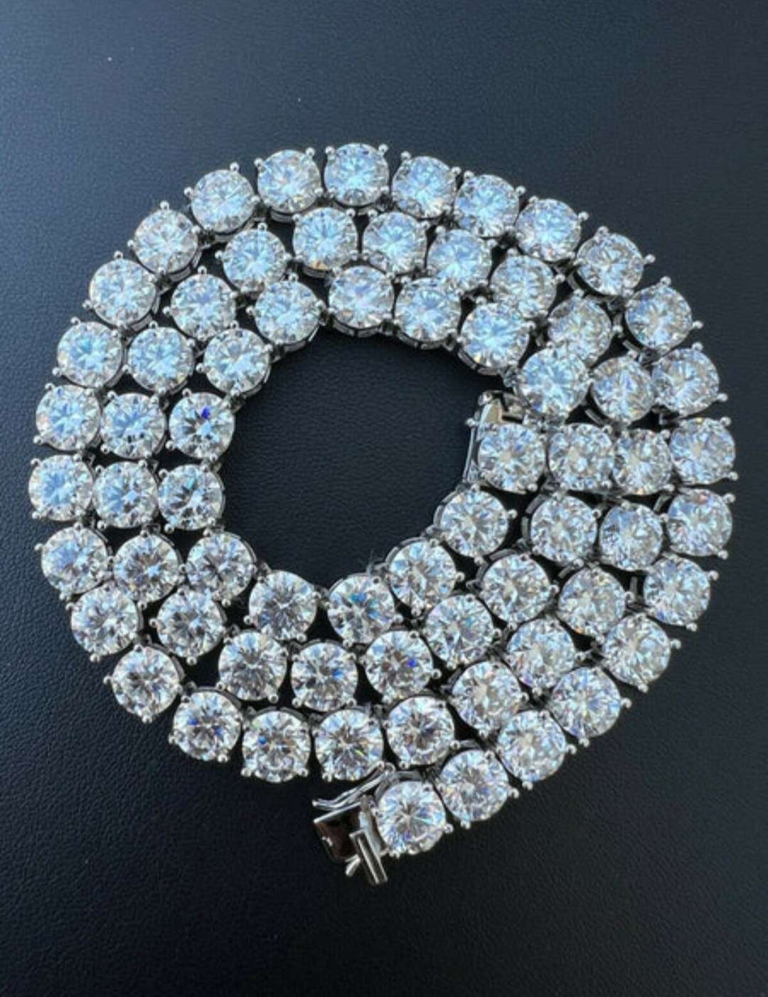 8mm moissanite tennis chain in 925 sterling silver