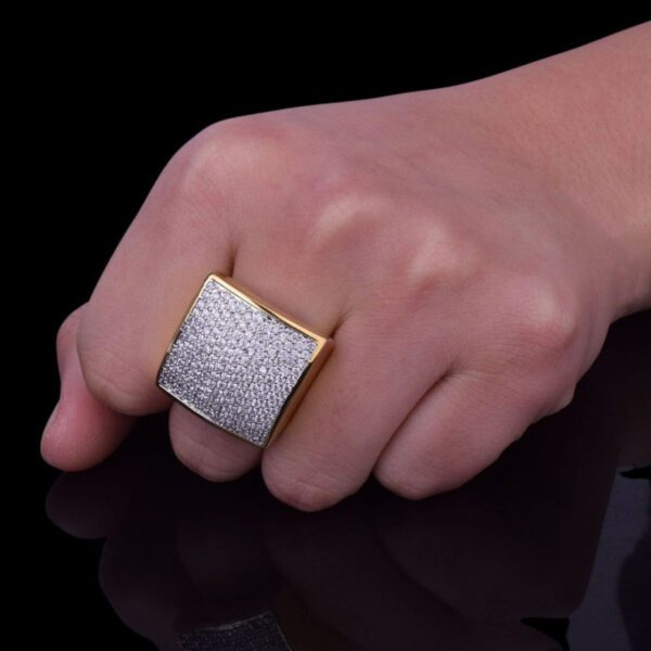116_900x OVAL SQUARE CUBIC STONE STYLE ICED OUT RING