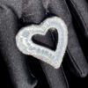 UNIQUE DESIGN OPEN HEART SHAPED ICED OUT RING