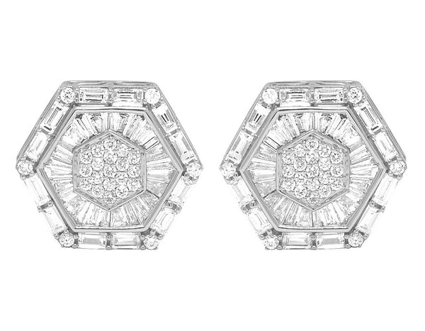 Round Moissanite Diamond Sterling Silver Stud Halo Diamond Earring, Jewelry For Women, Anniversary Gift For Her