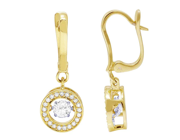 Round Moissanite Diamond Sterling Silver Stud Diamond Earring, 10K/14K Gold Jewelry For Women, Anniversary Gift For Her