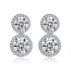 Round Moissanite Diamond Sterling Silver Stud Diamond Earring, 10K/14K Gold Jewelry For Women, Anniversary Gift For Her