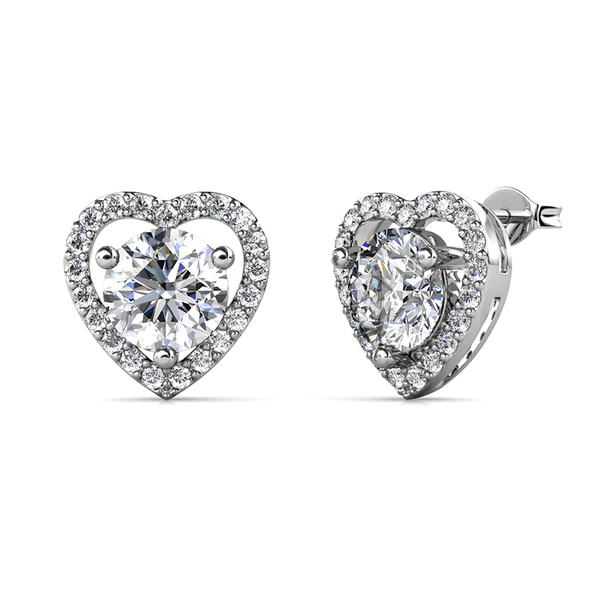 1_d44425b4-7167-4e0b-9909-95300b699b70_600x600 Round Moissanite Diamond Sterling Silver Stud HEART Diamond Earring, Jewelry For Women, Anniversary Gift For Her