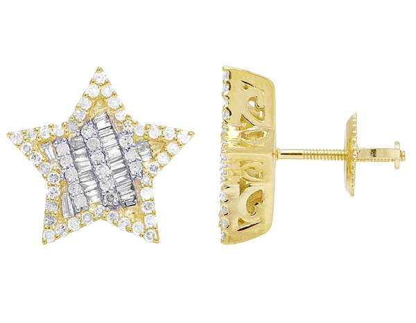 2_4f38c06b-83a3-4d3d-8cdd-8b61e136a657_600x600 Baguette & Round Moissanite Diamond Sterling Silver Stud STAR Diamond Earring, Jewelry For Women, Anniversary Gift For Her