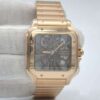 Cartier Santos Skeleton Rose Gold Stainless Steel Men Watch, Quartz Movement Watch For Men