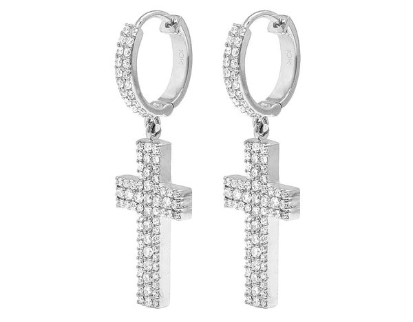 2_9400df1e-9fc8-4e81-90ca-d997d1b36d45_600x600 Round Moissanite Diamond Sterling Silver Stud Diamond CROSS Earring, 10K/14K Gold Jewelry For Women, Anniversary Gift For Her