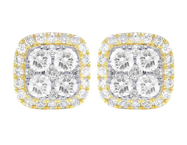 2_f8b531e1-99c0-4ff7-9b43-bf2e400f1b5f_600x600 Round Moissanite Diamond Sterling Silver Stud Halo Diamond Earring, Jewelry For Women, Anniversary Gift For Her