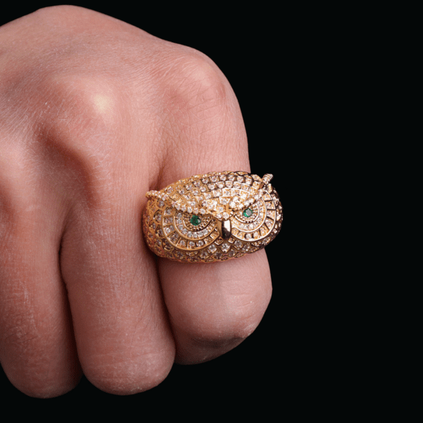 OWL EDITION DESIGN AWARDED ICED OUT RING