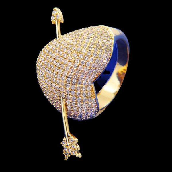 ARROW HEART EDITION LOADED STONES ICED OUT RING