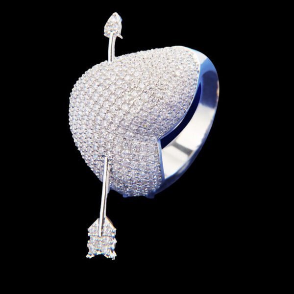 ARROW HEART EDITION LOADED STONES ICED OUT RING