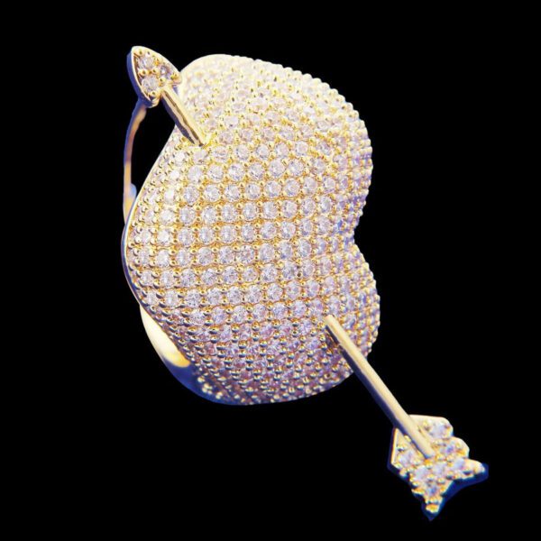 ARROW HEART EDITION LOADED STONES ICED OUT RING