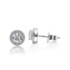 Round Moissanite Diamond Sterling Silver Stud Halo Diamond Earring, Jewelry For Women, Anniversary Gift For Her