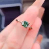 3_05fb66bd-b291-4fe0-80dc-bddf39b71f4b_600x600 Dainty & Gorgeous Green Cushion Moissanite Ring Leafs band ring , Sterling Silver Women Ring, Anniversary gift, Women's Ring