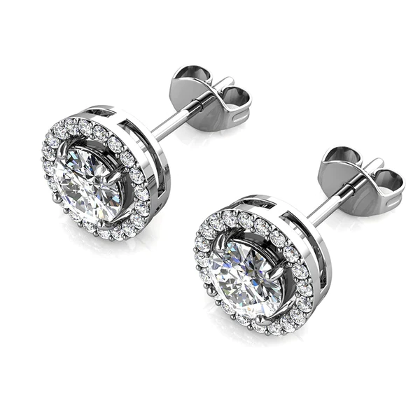 Round Moissanite Diamond Sterling Silver Stud Diamond Earring, 10K/14K Gold Jewelry For Women, Anniversary Gift For Her