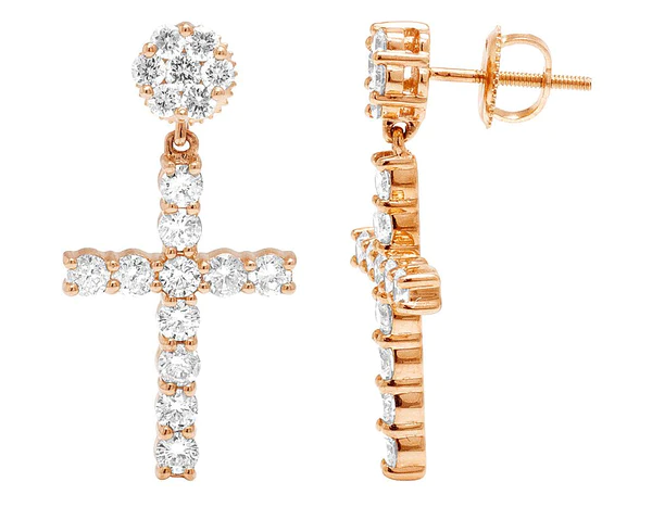 3_ab8e65ad-d323-4780-b61f-73b2f8bb4551_600x600 Round Moissanite Diamond Sterling Silver Stud Diamond CROSS Earring, 10K/14K Gold Hip Jewelry For Women, Anniversary Gift For Her