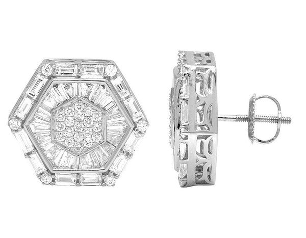 Round Moissanite Diamond Sterling Silver Stud Halo Diamond Earring, Jewelry For Women, Anniversary Gift For Her