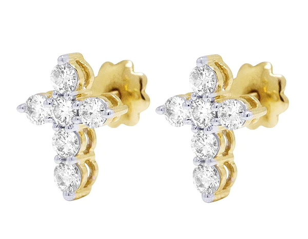 3_daa95362-9244-4de3-9595-6088f71ed7d9_600x600 Round Moissanite Diamond Sterling Silver Stud CROSS Diamond Earring, Jewelry For Women, Anniversary Gift For Her