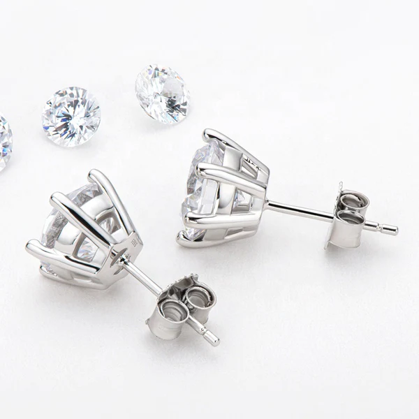 4_2f4e4526-db38-4f43-8d98-b889c5213ed4_600x600 - Copy Round Moissanite Diamond Sterling Silver Stud Solitaire Diamond Earring, Jewelry For Women, Anniversary Gift For Her