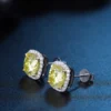 4_38e09bb1-cba4-4e4e-ba79-1fc5b2f85acd_600x600 Yellow Cushion Moissanite Diamond Sterling Silver Stud Diamond Earring, 10K/14K Gold Jewelry For Women, Anniversary Gift For Her