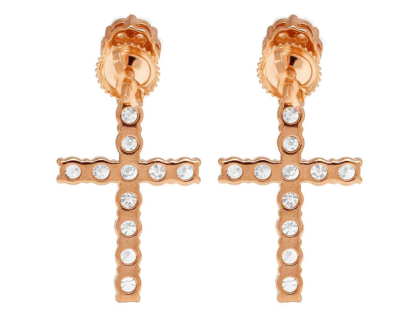 4_a6f17b45-0ff7-42d7-a1e5-e665c7f415fa_600x600 Round Moissanite Diamond Sterling Silver Stud Diamond CROSS Earring, 10K/14K Gold Hip Jewelry For Women, Anniversary Gift For Her