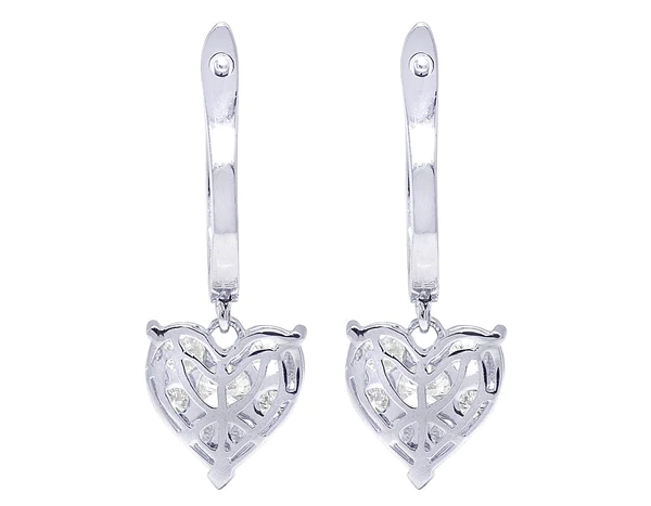 Round Moissanite Diamond Sterling Silver Stud Diamond HEART Earring, 10K/14K Gold Jewelry For Women, Anniversary Gift For Her