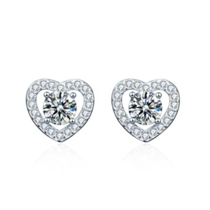 4_d39a4b5a-db4d-4cb5-b440-d0a9715194d6_600x600 Round Moissanite Diamond Sterling Silver Stud HEART Diamond Earring Jewelry For Women, Anniversary Gift For Her