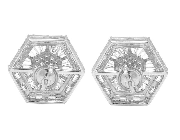 Round Moissanite Diamond Sterling Silver Stud Halo Diamond Earring, Jewelry For Women, Anniversary Gift For Her