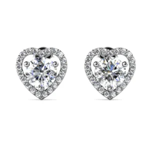 5_150d37cf-6005-4ebc-8dd8-0387d313e077_600x600 Round Moissanite Diamond Sterling Silver Stud HEART Diamond Earring, Jewelry For Women, Anniversary Gift For Her