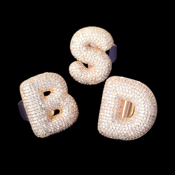 NEW RING  A-Z LETTERS ICED OUT CUSTOM INITIAL CLASSY RING