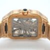 Cartier Santos Skeleton Rose Gold Stainless Steel Men Watch, Quartz Movement Watch For Men