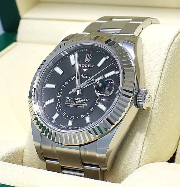 Rufurnished Sky Dweller Fully Automatic Watch, Stainless Steel Birthday Gift Watch For Him