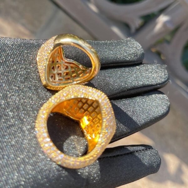 HEART N DIAMOND TENNIS SIDES ICED OUT RING