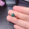 Green Moissanite Ring Women Ring For Birthday Gift, Sterling Silver plated, Custom Engraved Women Diamond Ring, Anniversary gift, Promise ring