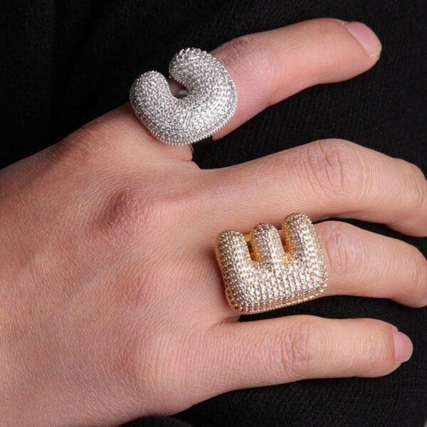 NEW RING  A-Z LETTERS ICED OUT CUSTOM INITIAL CLASSY RING