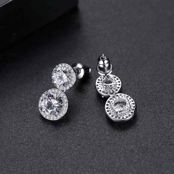 Round Moissanite Diamond Sterling Silver Stud Diamond Earring, 10K/14K Gold Jewelry For Women, Anniversary Gift For Her