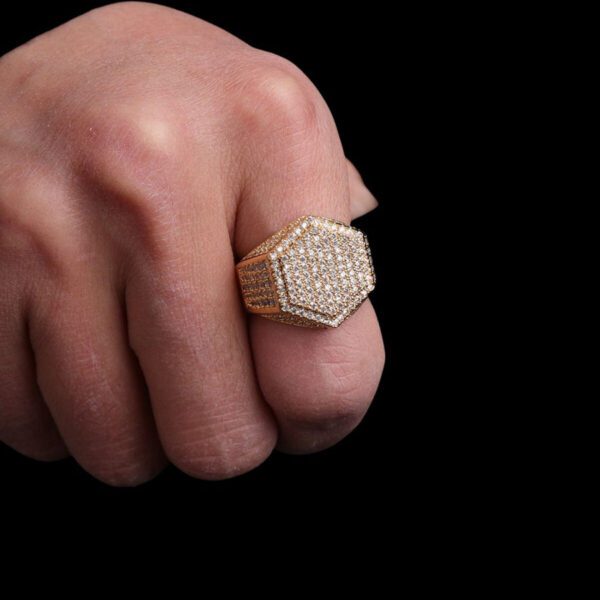 HEXAGON EDITION FULL OF ICE LUXURY STYLE RING