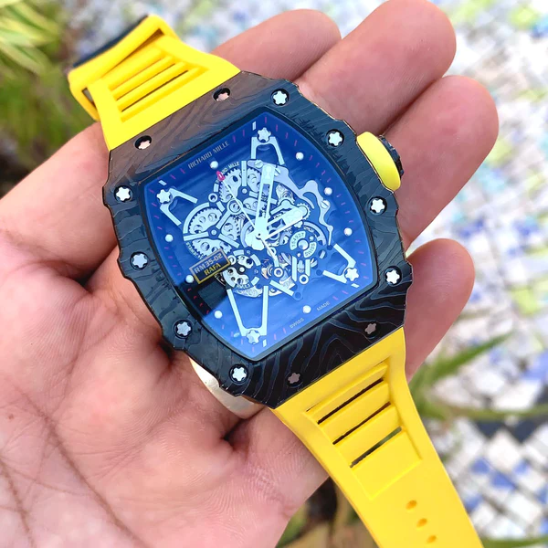 IMG-20220128-WA0060_600x600 Replica Richard Miles RM35-01 Stainless Steel Body Super Clone Men Watch, Fully Automatic Yellow Silicon Band Watch For Men