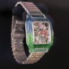 IMG-20220203-WA0035 Cartier Skeleton Rainbow Sapphire Diamond Men Watch, Stainless Steel White Gold Plated Men Watch For Birthday Gift