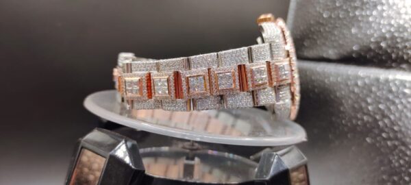 IMG-20220906-WA0069 Rolex Datejust Full Iced Out Moissanite Diamond Watch, Baguette Round Prinsees VVS Moissanite Diamond Wrist Watch For Men, White Plated Men Diamond Watch