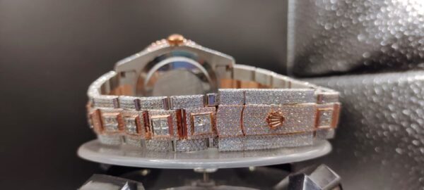 IMG-20220906-WA0070 Rolex Datejust Full Iced Out Moissanite Diamond Watch, Baguette Round Prinsees VVS Moissanite Diamond Wrist Watch For Men, White Plated Men Diamond Watch