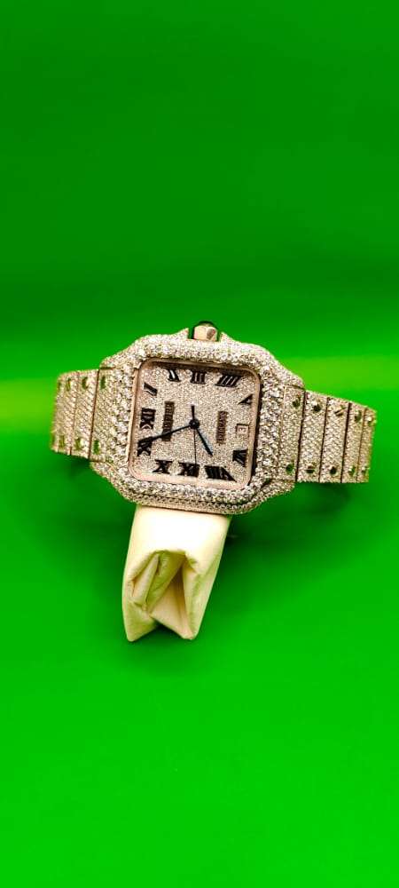 IMG-20221103-WA0025 - Copy Cartier Santos Eta Mument Moissanite Diamond Men Watch, Stainless Steel White Gold Plated Roman Men Watch For Birthday Gift