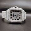 IMG-20221103-WA0026 Cartier Santos Eta Mument Moissanite Diamond Men Watch, Stainless Steel White Gold Plated Roman Men Watch For Birthday Gift