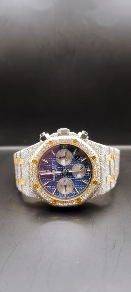 IMG-20221114-WA0002 Audemars Piguet Iced Out Diamond Watch, Chronograph Working VVS Moissanite Diamond Men Wrist Watch, Wedding Gift Diamond Watch For Him