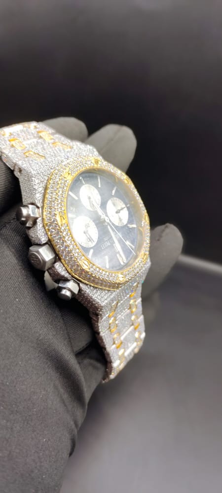 IMG-20221114-WA0004 Audemars Piguet Iced Out Diamond Watch, Chronograph Working VVS Moissanite Diamond Men Wrist Watch, Wedding Gift Diamond Watch For Him
