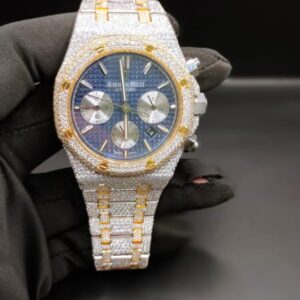 Audemars Piguet Iced Out Diamond Watch, Chronograph Working VVS Moissanite Diamond Men Wrist Watch, Wedding Gift Diamond Watch For Him