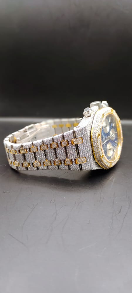 IMG-20221114-WA0006 Audemars Piguet Iced Out Diamond Watch, Chronograph Working VVS Moissanite Diamond Men Wrist Watch, Wedding Gift Diamond Watch For Him