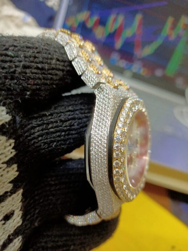 Audemars Piguet Iced Out Diamond Watch, Chronograph Working VVS Moissanite Diamond Men Wrist Watch, Wedding Gift Diamond Watch For Him