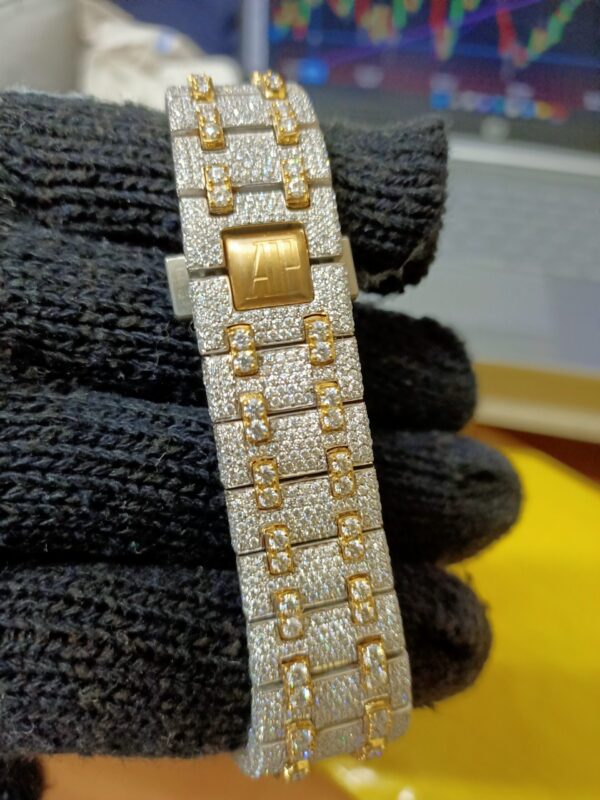 Audemars Piguet Iced Out Diamond Watch, Chronograph Working VVS Moissanite Diamond Men Wrist Watch, Wedding Gift Diamond Watch For Him