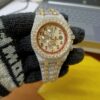 Audemars Piguet Iced Out Diamond Watch, Chronograph Working VVS Moissanite Diamond Men Wrist Watch, Wedding Gift Diamond Watch For Him